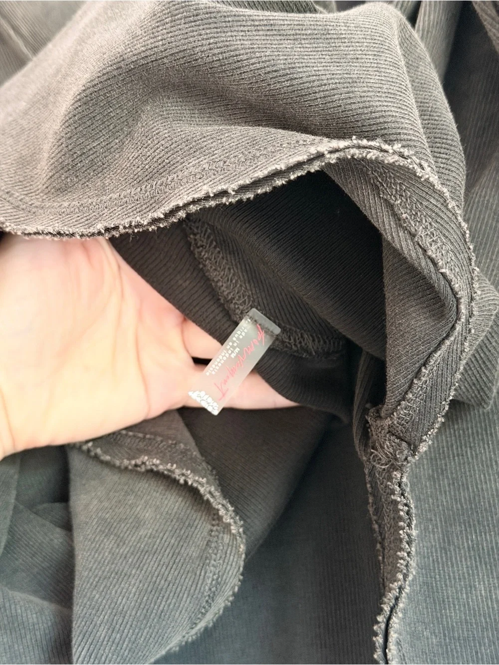 Free People Washed Deep V-Back Pullover - Charcoal - Picture 4 of 4